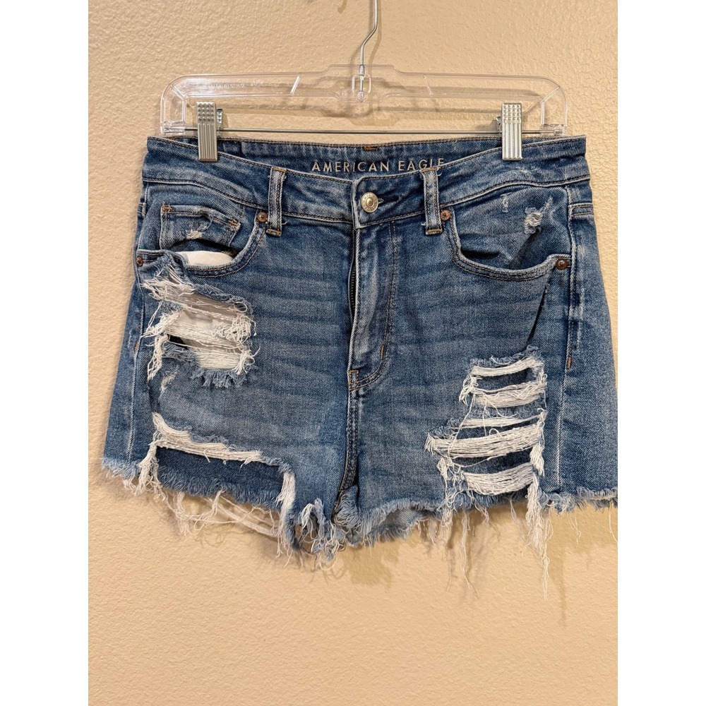 American Eagle Outfitters Women's Distressed Denim Shorts Size 8 Blue